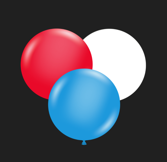 17" Latex Balloons #00 Tuf-Tex® Red/White/Blue Assorted: 50 Count 